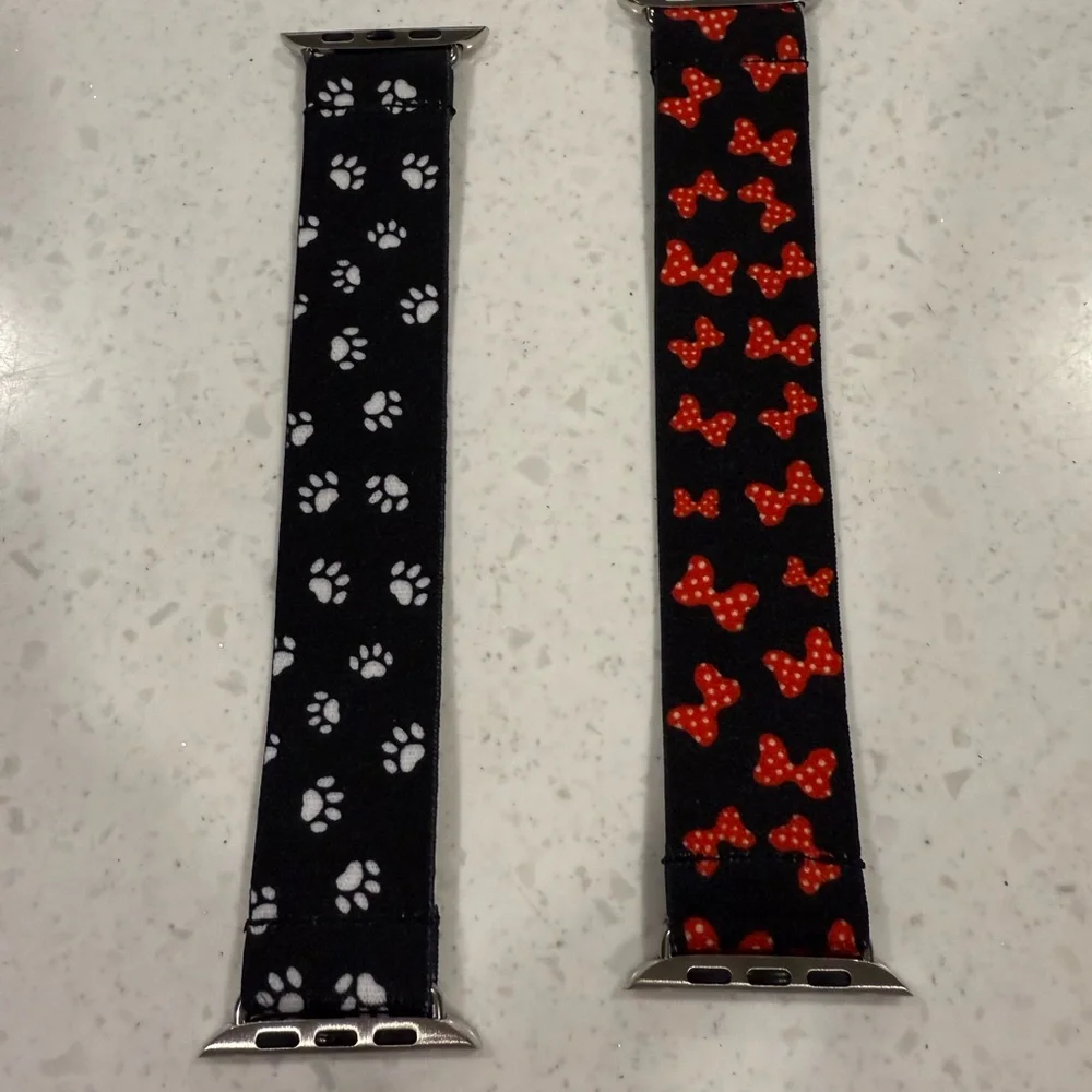 Apple Watch Bands - Paw Print and Red Bow Designs, stretchy, NWT